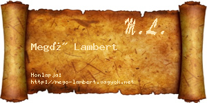Megó Lambert névjegykártya